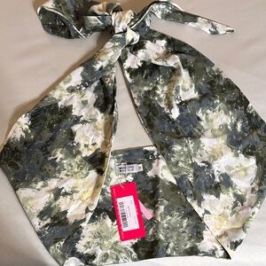 Beginning Boutique Green and White Halter Top